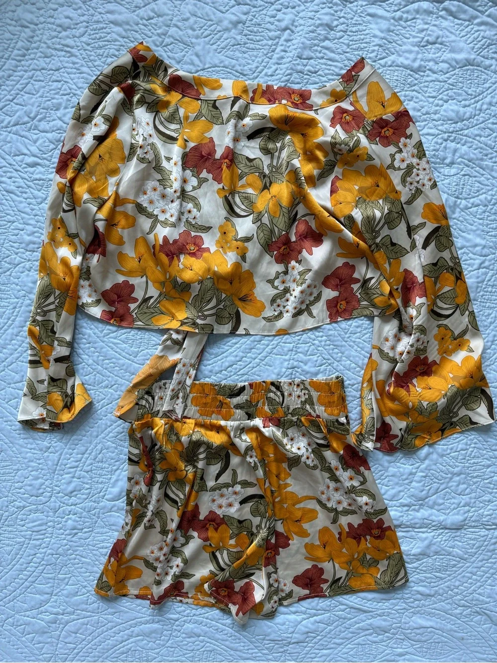 Roolee Floral Tie-Front Crop Top & Shorts Set - Logan Rae X Roolee